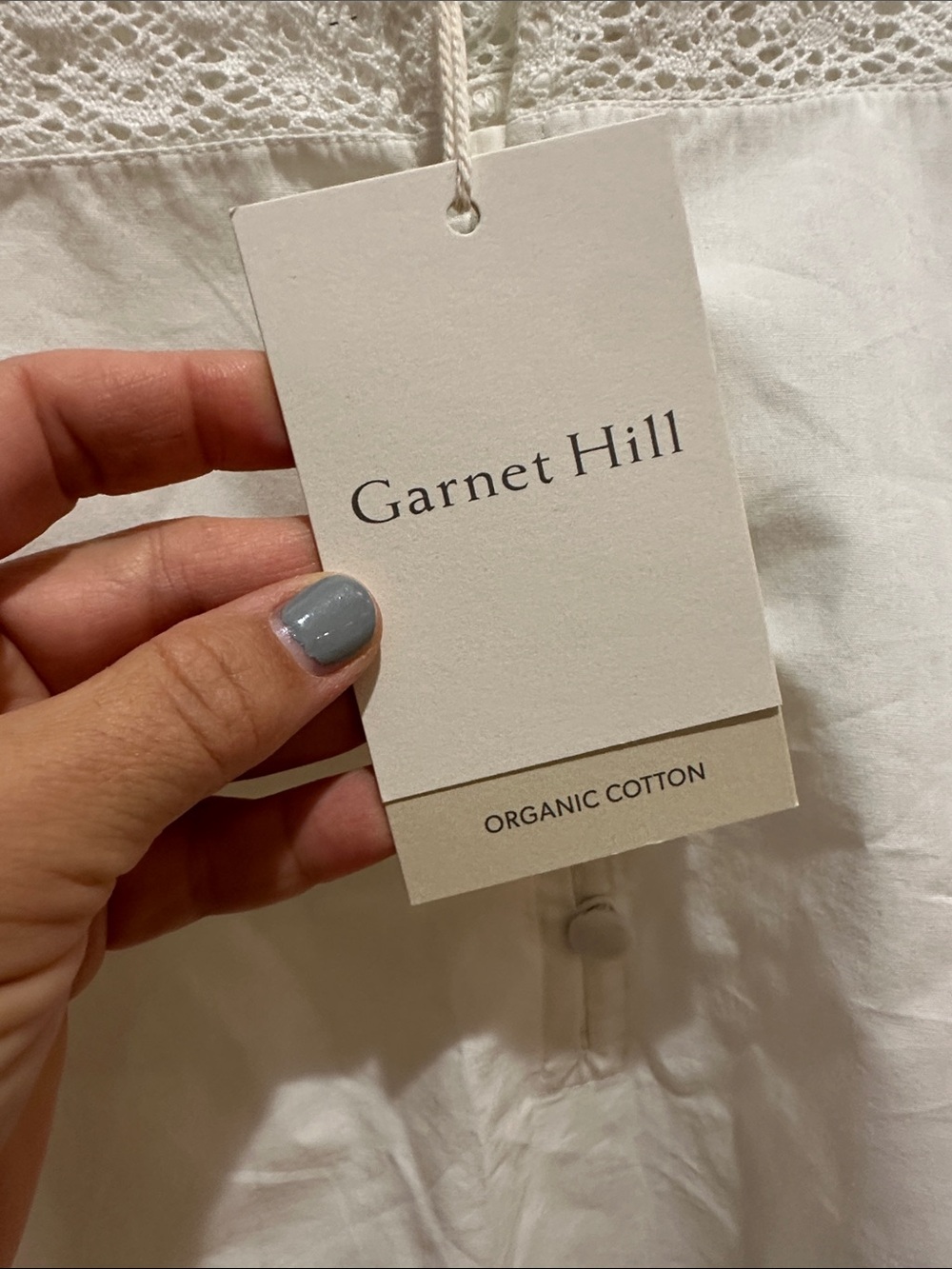 Garnet Hill Tali Organic-Cotton Lace-Detail Top NWT - Picture 4 of 10